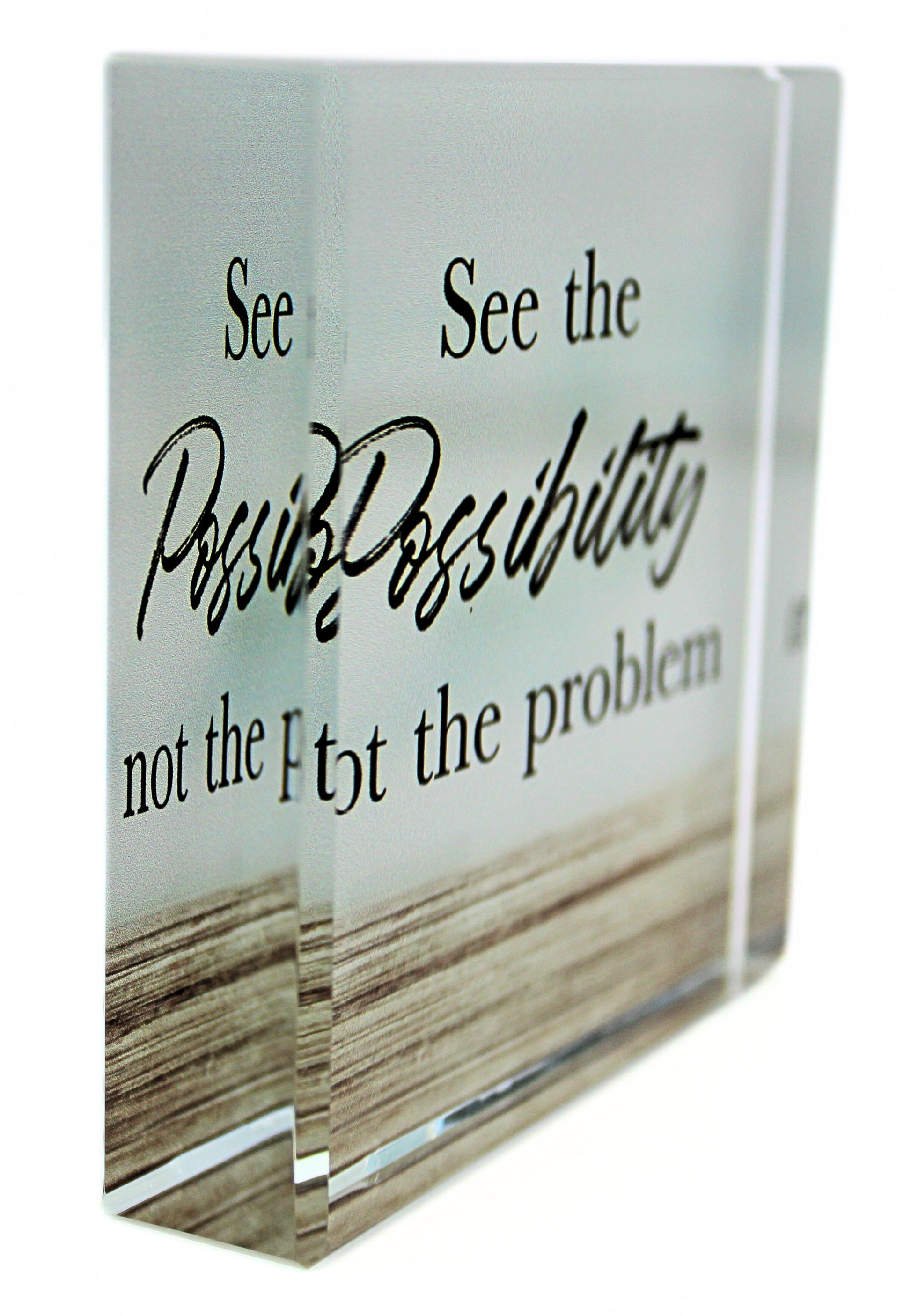 See The Possibility Glass Block Paperweight