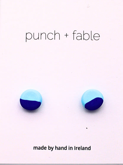 Punch+Fable Mini Stud Earrings in Blues