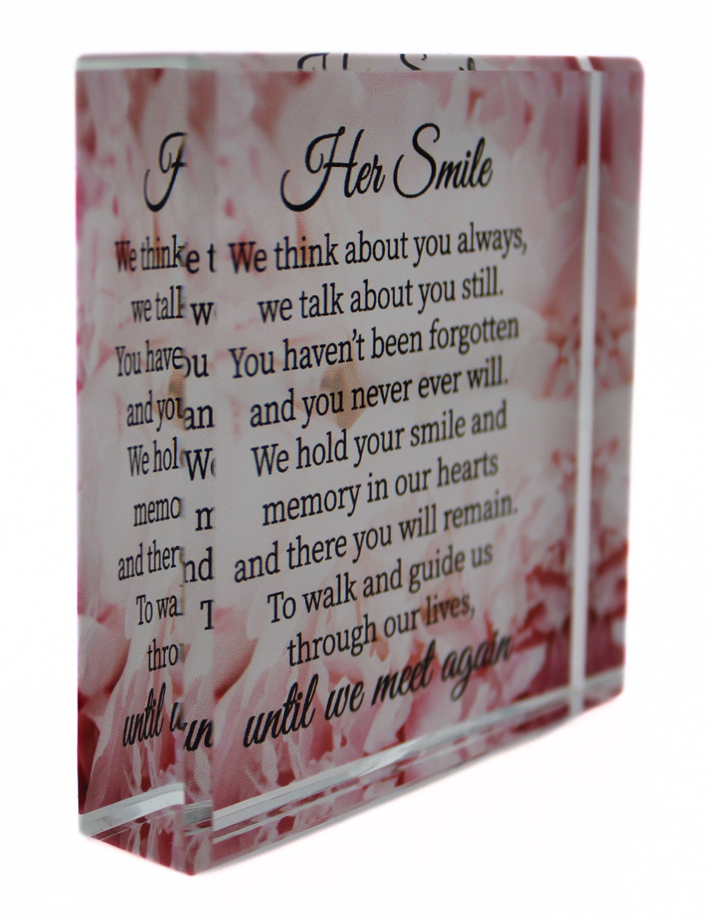 Side View of Her Smile Glass Block Paperweight