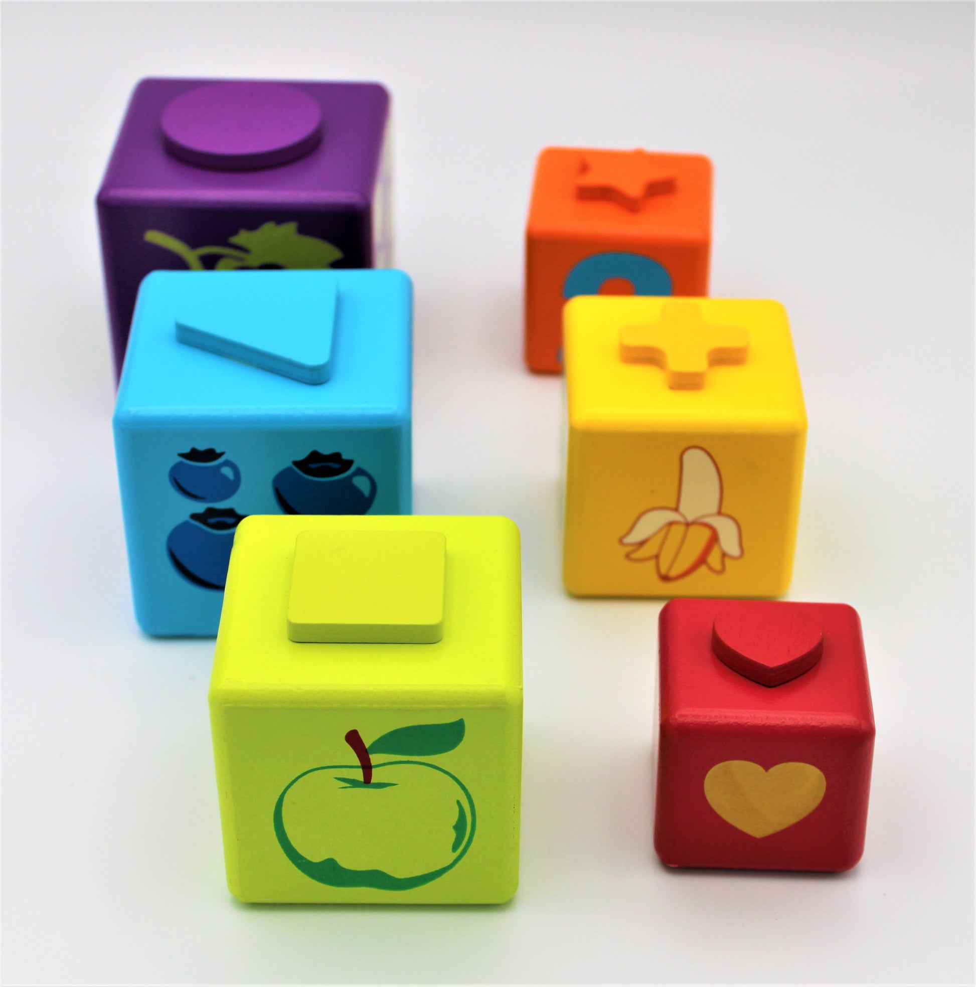 Wooden Shape Sorting Building Blocks Without Box