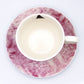 Annabel Langrish Cappuccino Cup and Saucer Set in Pink Top View