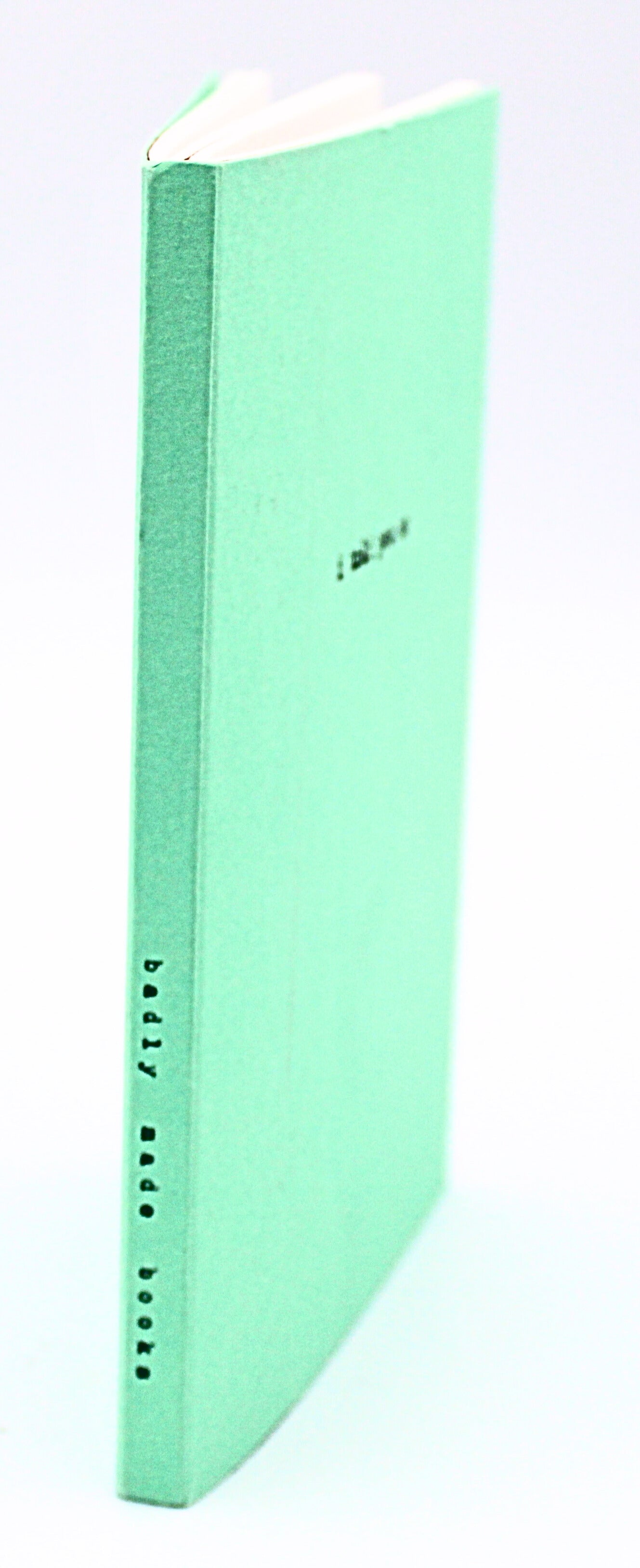 Side View of Badly Made Books A6 Notebook in Green
