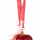 Glass Heart Decoration in Red/Gold