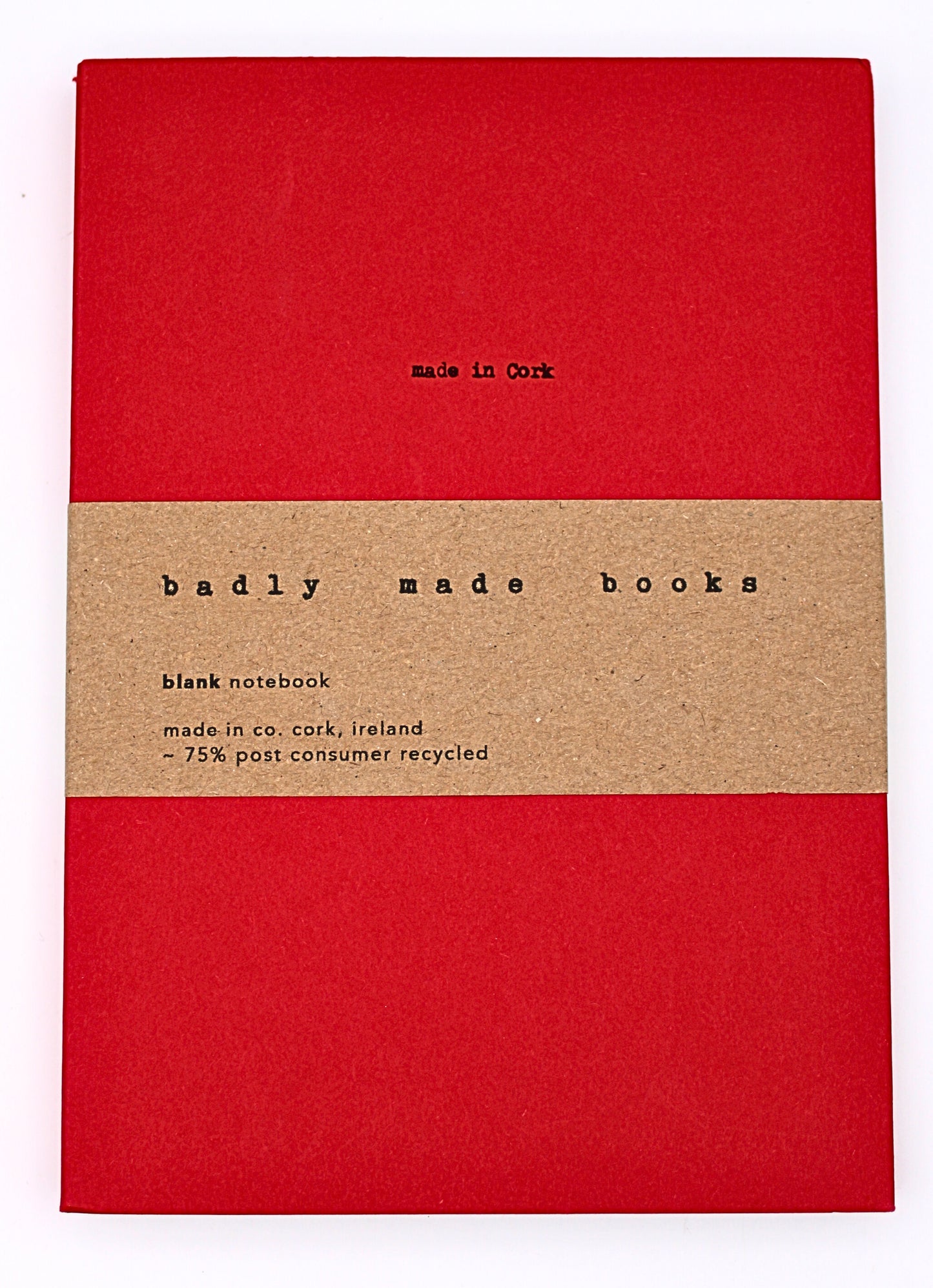 Badly Made Books A5 Notebook with Blank Pages in Red