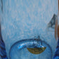 Jerpoint Label on Jerpoint Blue Glass Vase