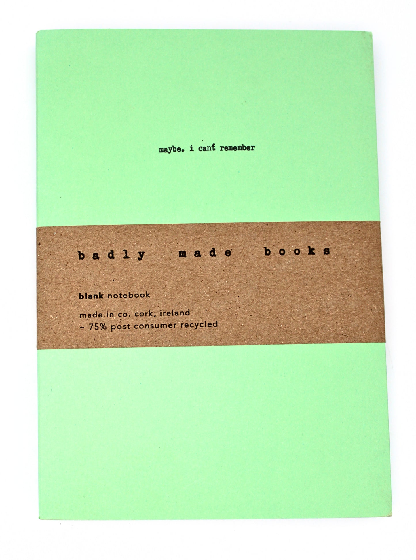 Badly Made Books A5 Blank Notebook in Green