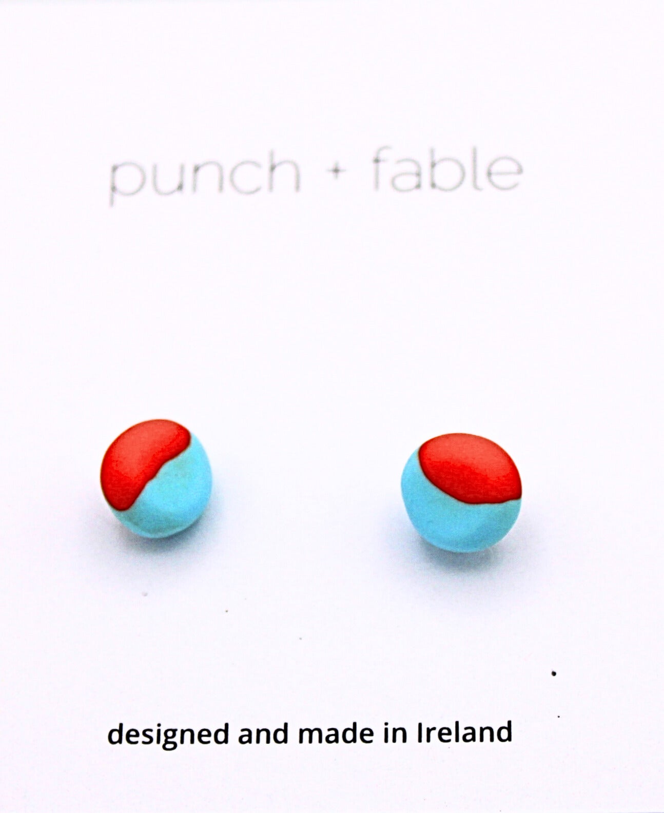 Punch+Fable Mini Stud Earrings in Blue and Orange
