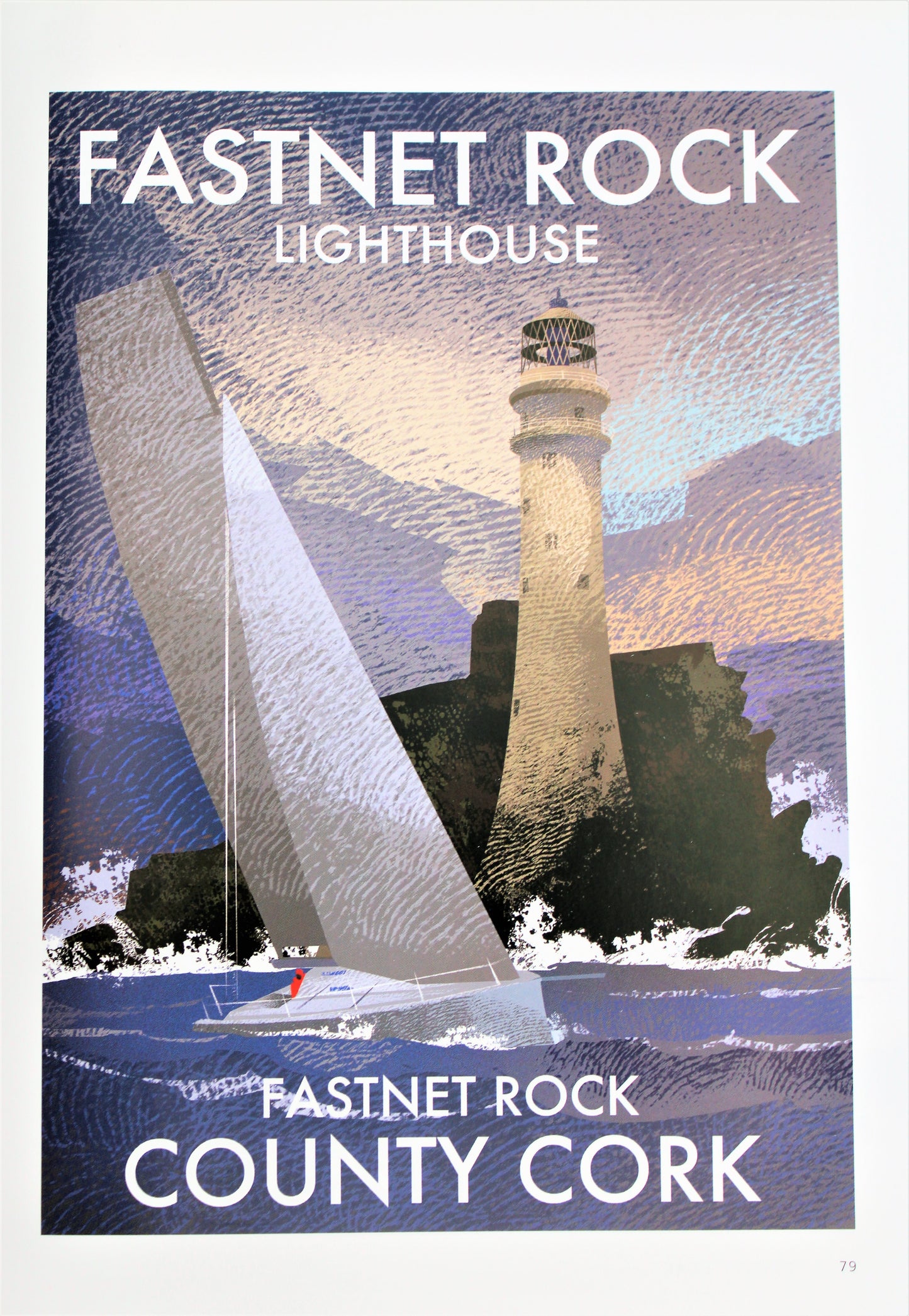 Fastnet Rock Lighthouse Illustration from Lighthouses of Ireland