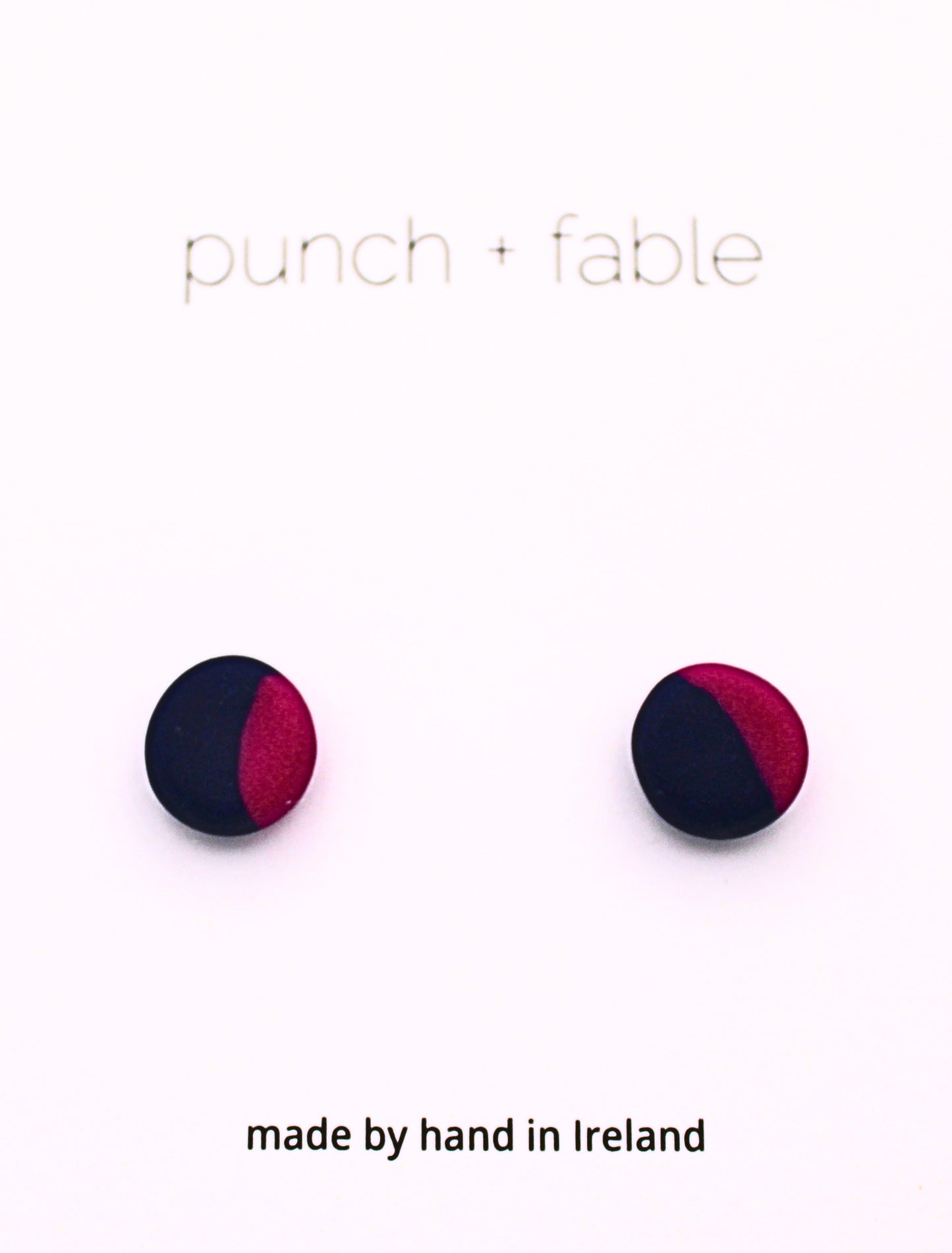 Punch+Fable MIni Stud Earrings in Black and Purple