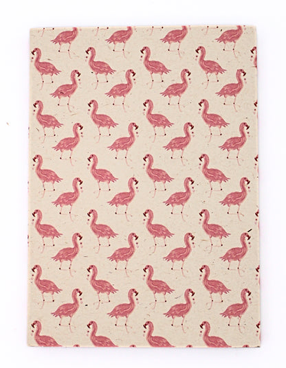 Badly Made Books A6 Blank Notebook - Flamingos Design