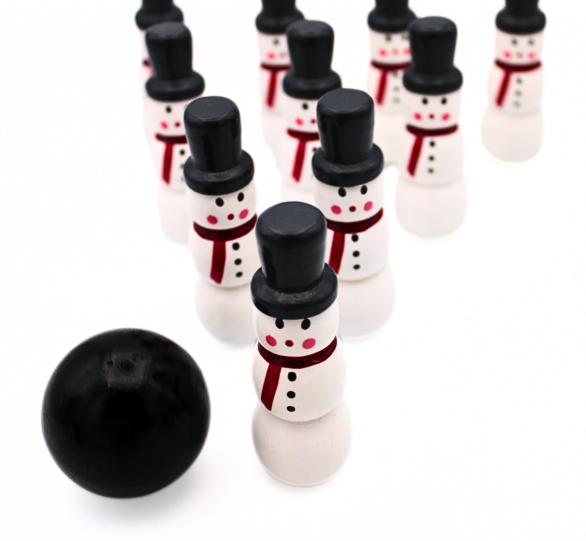 Snowman skittles and ball from Snowman Bowling Set