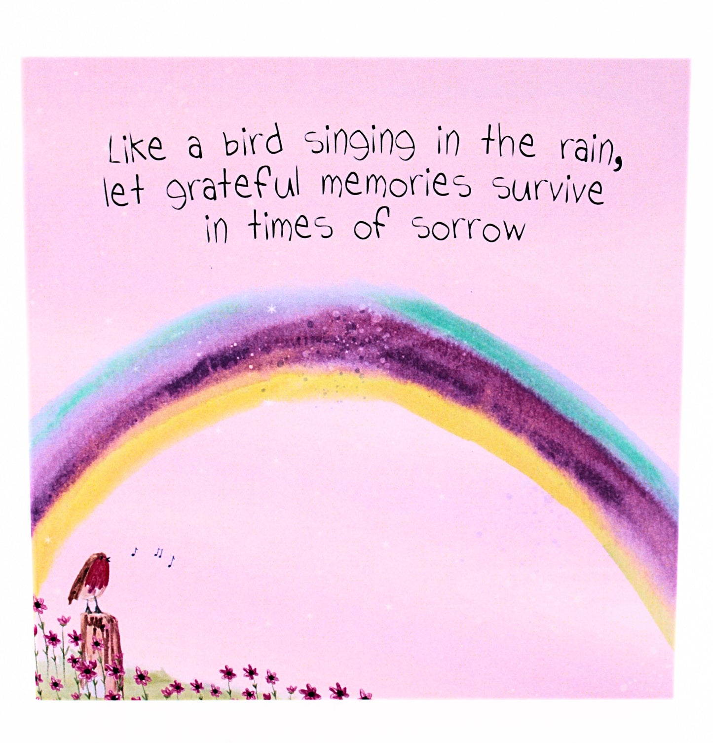 Like a bird singing card (sorrow card)