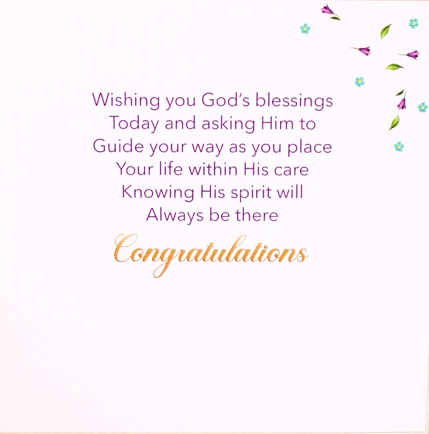 Inner message of Celebrate Your Confirmation Card 