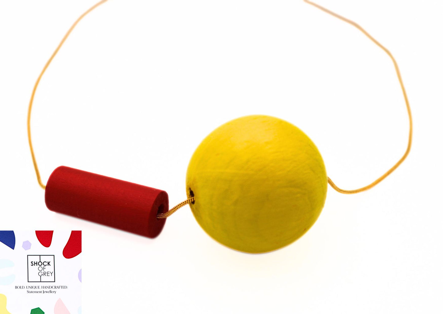 Bauhaus Necklace in Yellow and Red