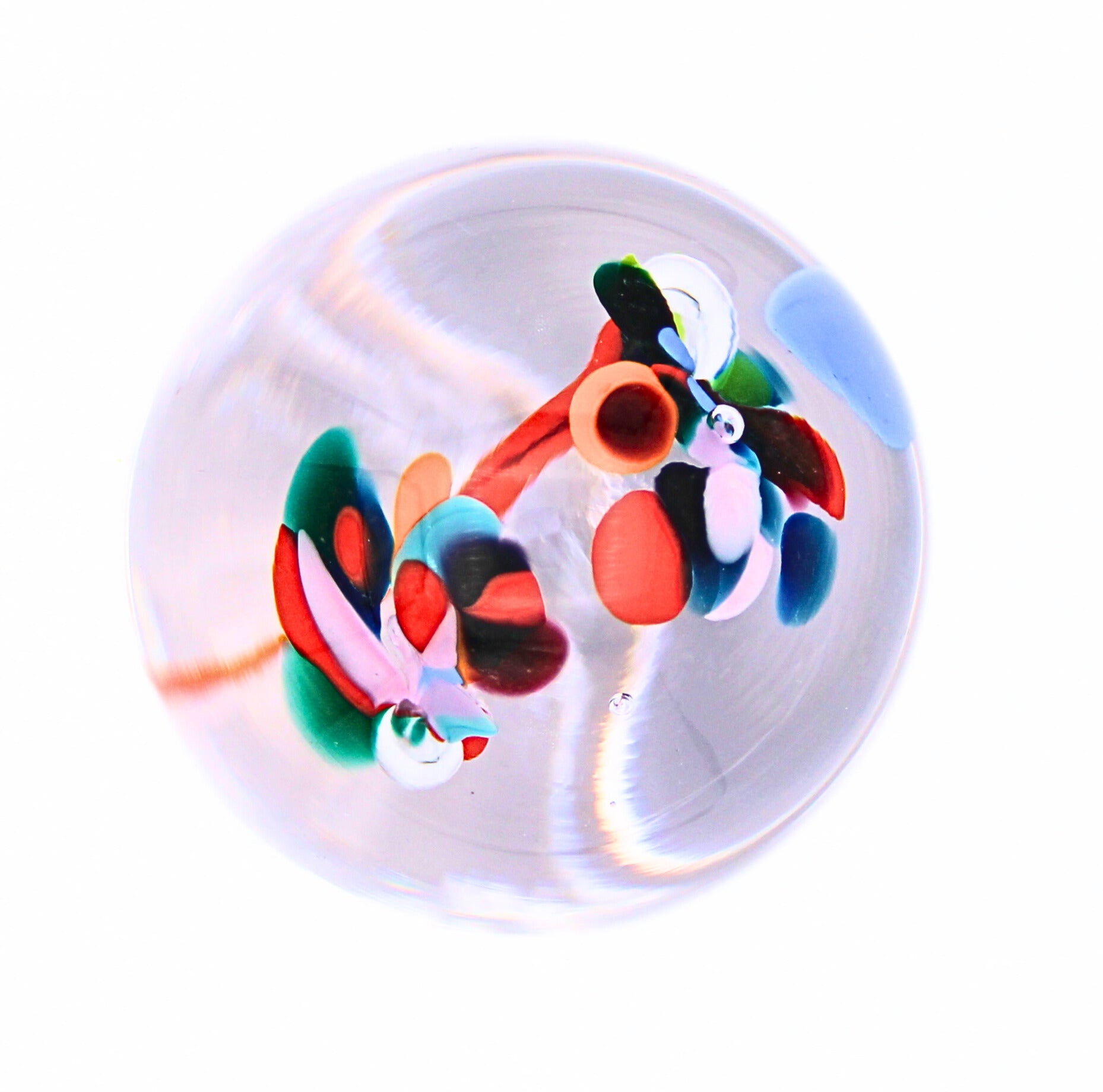 Poppy Mini Glass Paperweight by Jerpoint Glass Top View