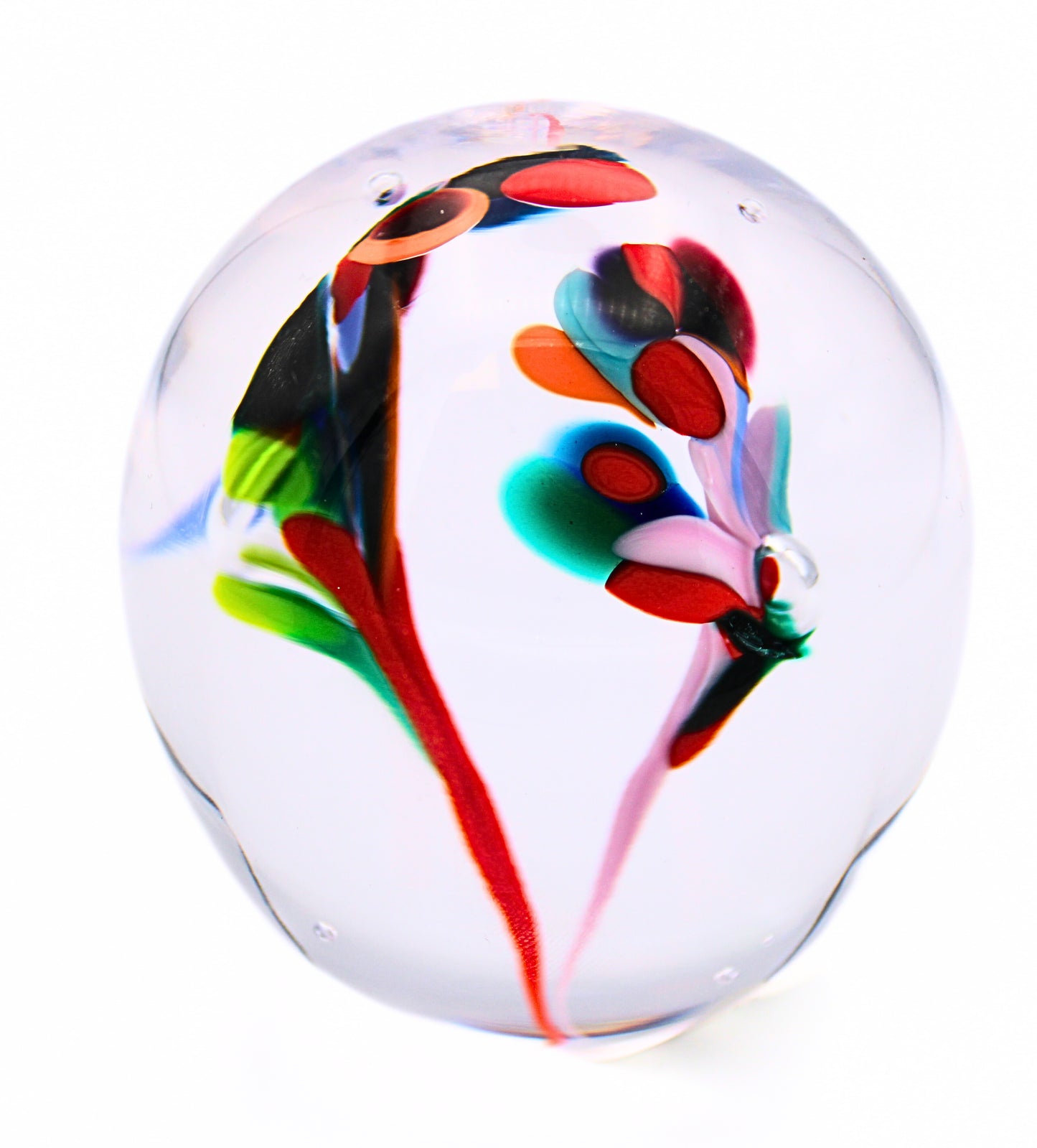 Poppy Mini Glass Paperweight by Jerpoint Glass Side View