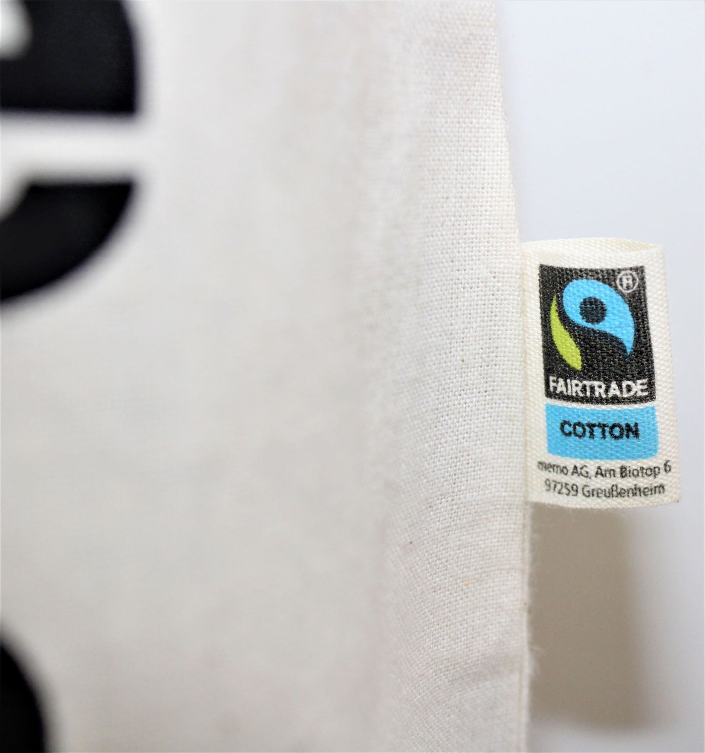 Fairtrade Cotton Label on Nano Nagle Place Cotton Shopper