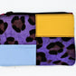 Zahra Print Leather Bag in Blue, Yellow and Purple Animal Print