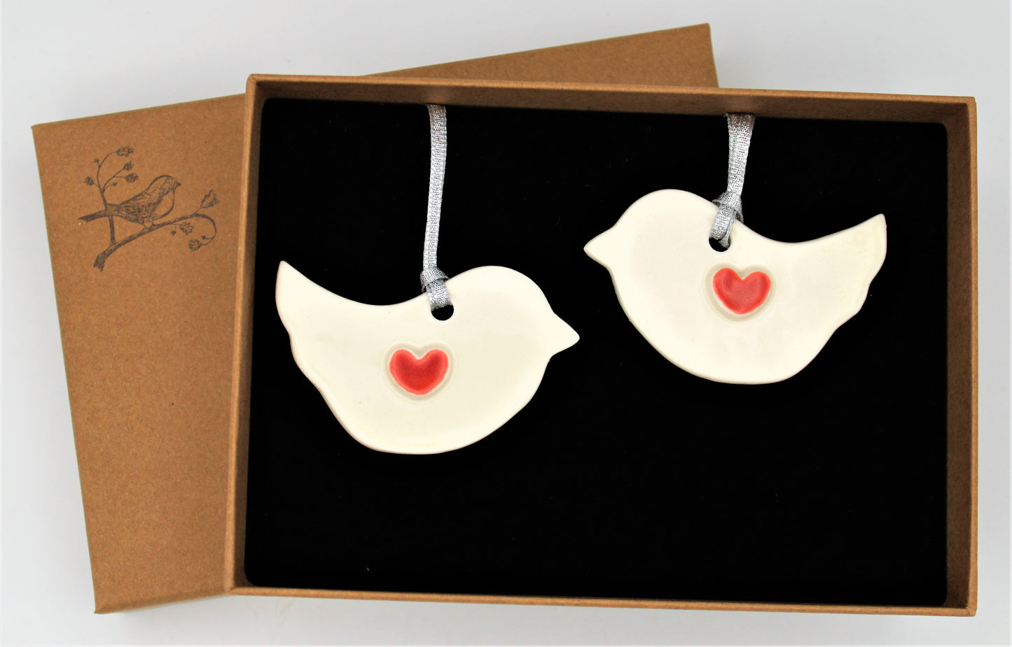 Yewfort Crafts Ceramic Doves in Cream