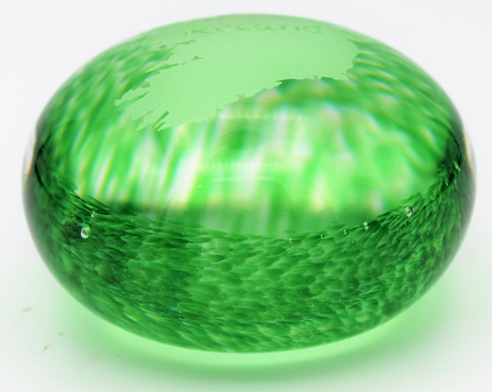 Close Up View of Ireland Glass Paperweight by The Irish Handmade Glass Company