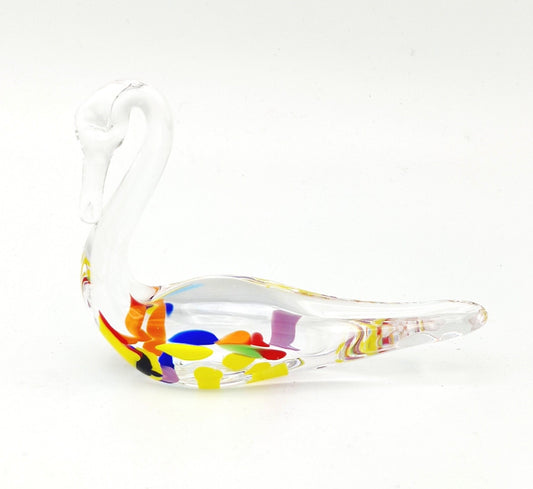 The Irish Handmade Glass Wildflower Glass Swan