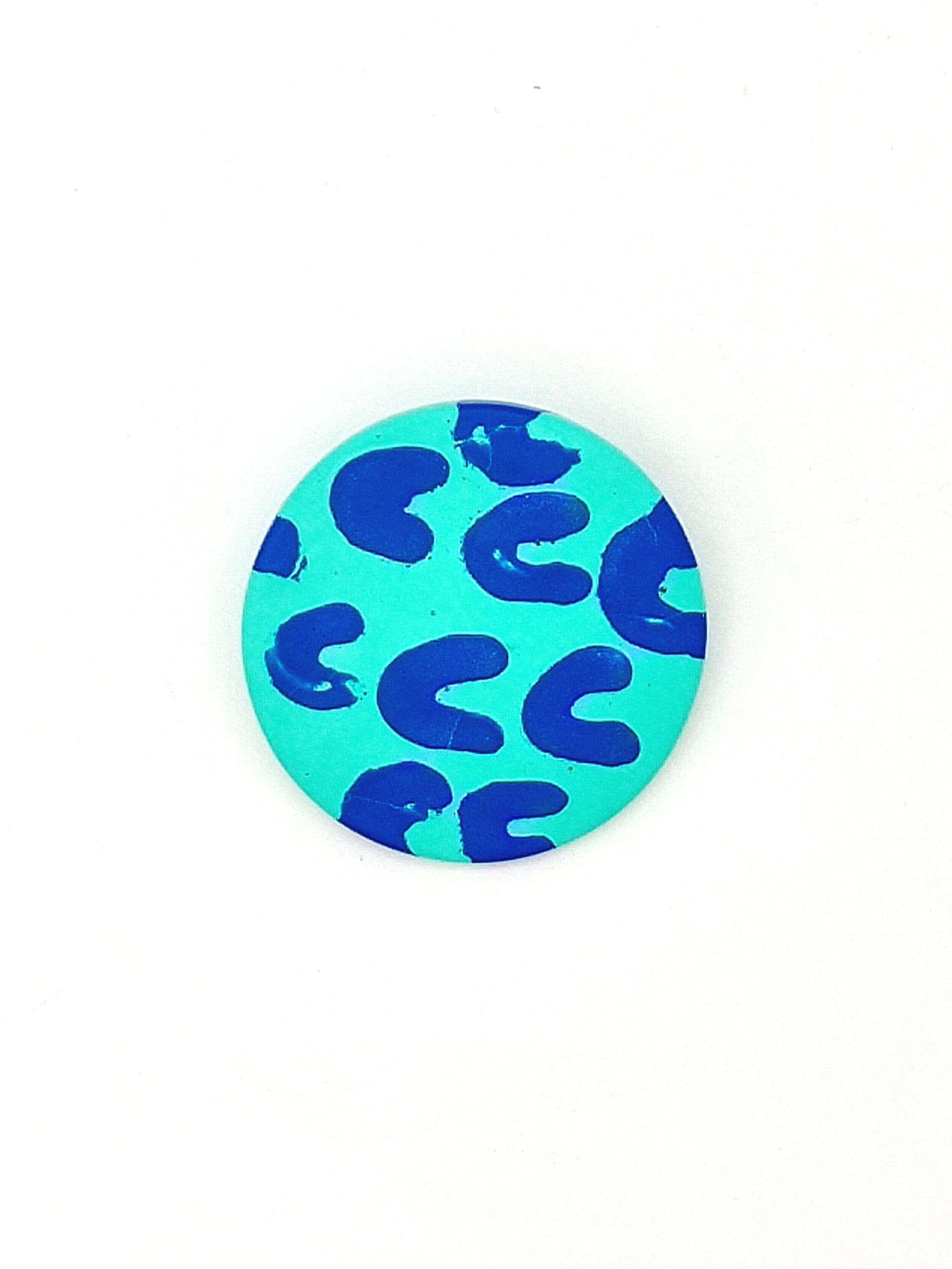 Hey Bulldog Designs Colour Pop Brooch in Blue and Green