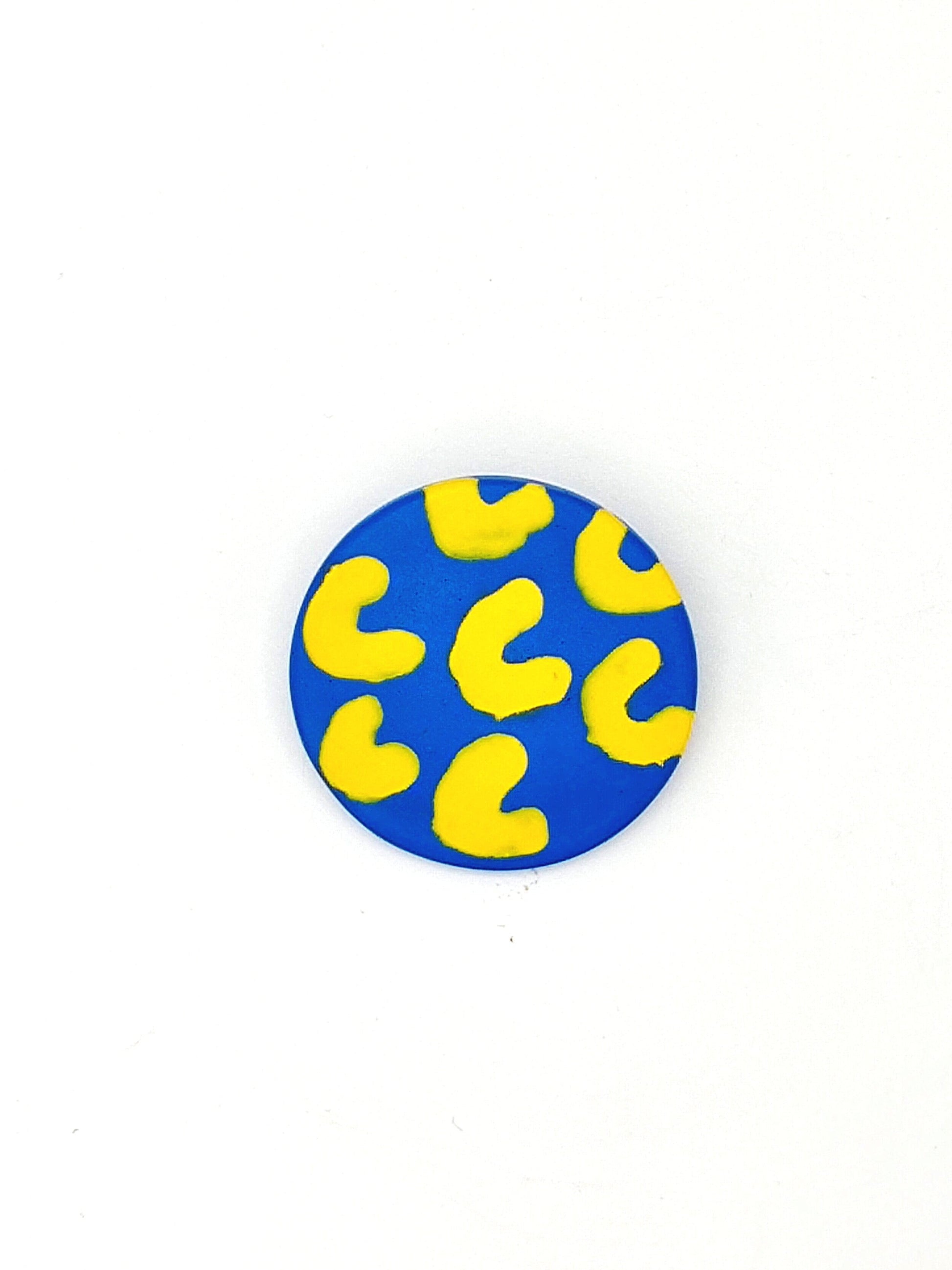 Hey Bulldog Designs Colour Pop Brooches in Blue and Yellow
