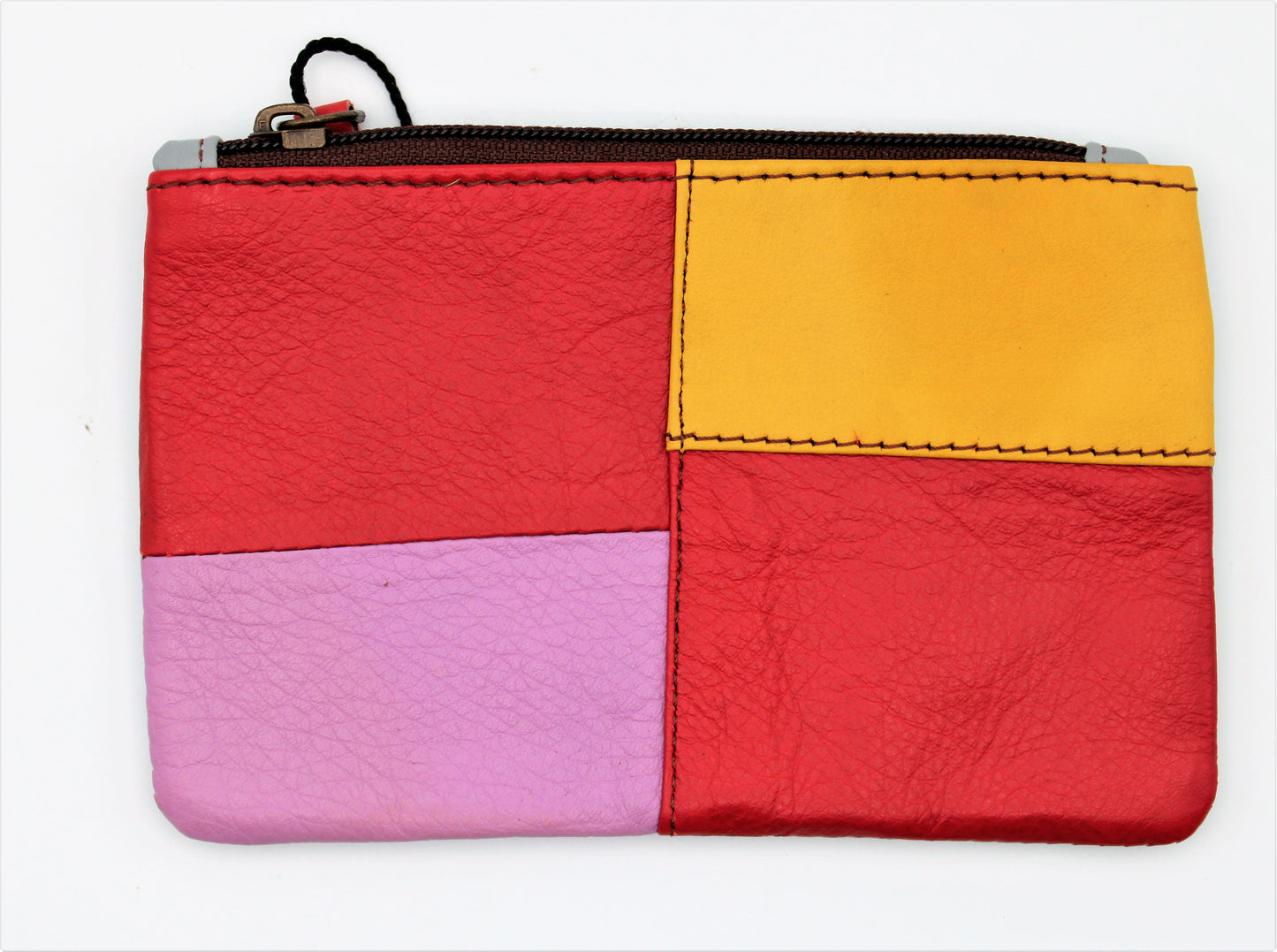 Zahra Print Leather Bag in Pink, Red and Yellow