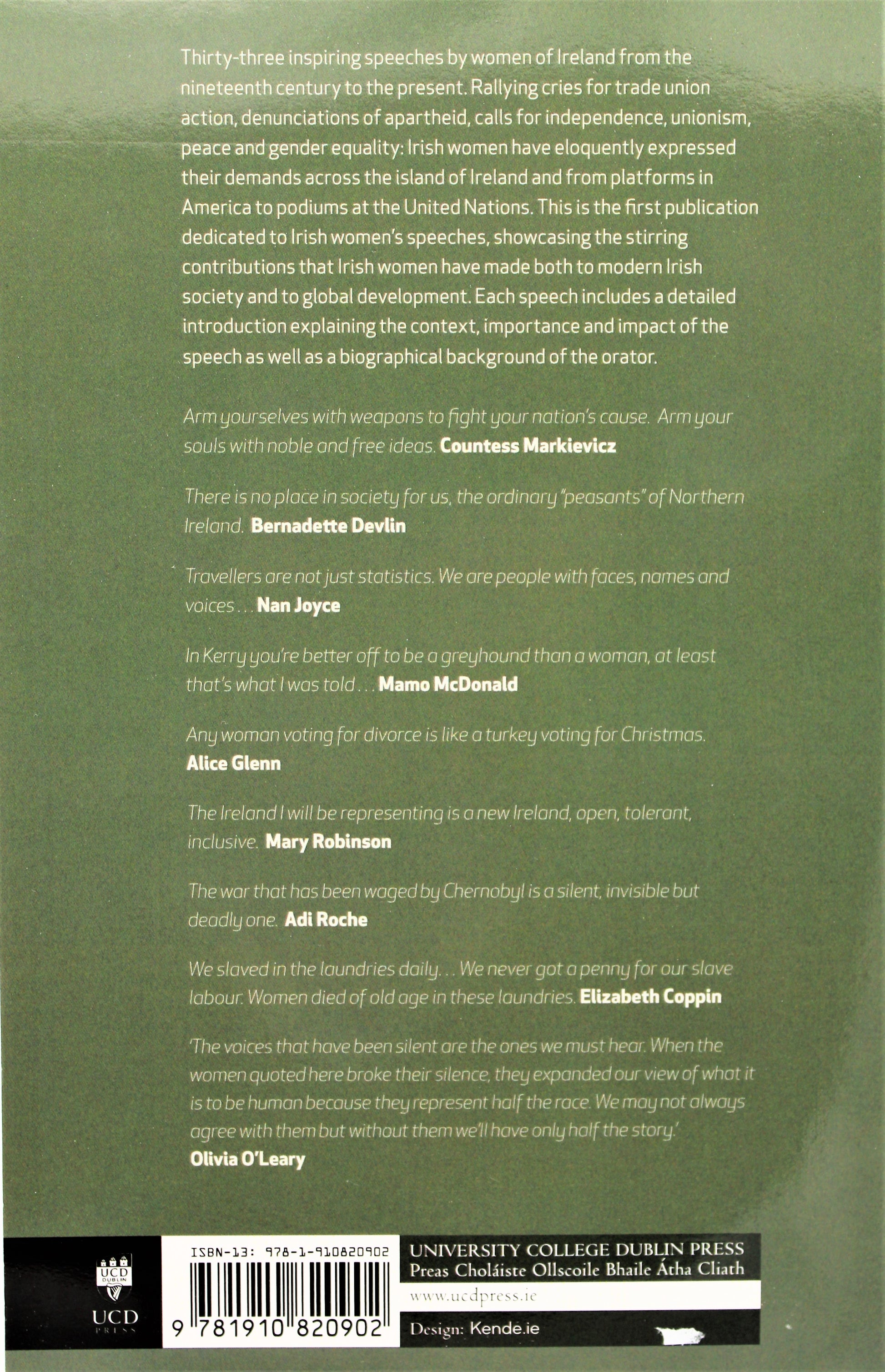 Back Cover of Women's Speeches: Voices that Rocked the System Paperback Book